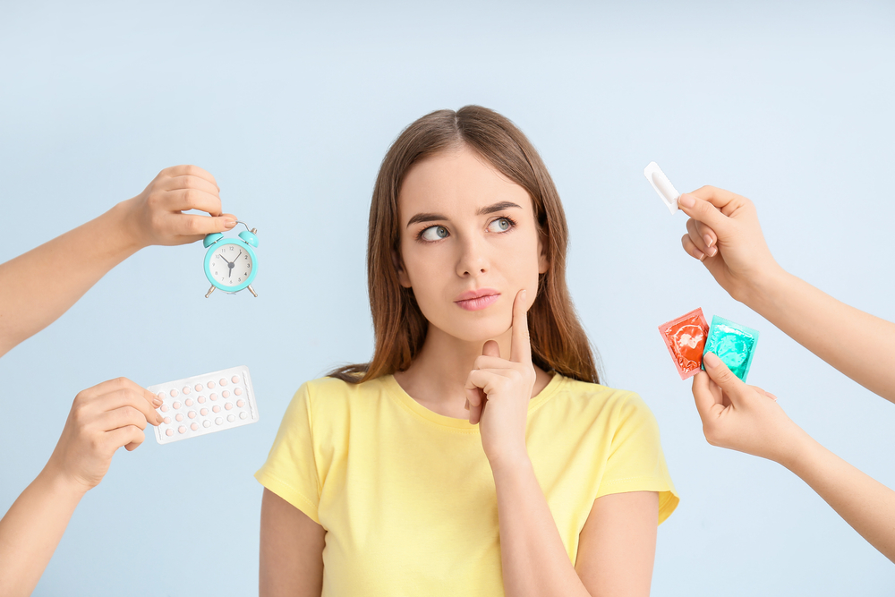 Woman considering birth control options